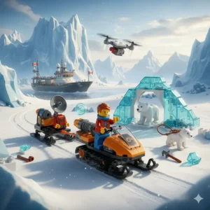 LEGO City Arctic explorers set with snowmobiles, a popular choice among LEGO sets for boys in Canada.