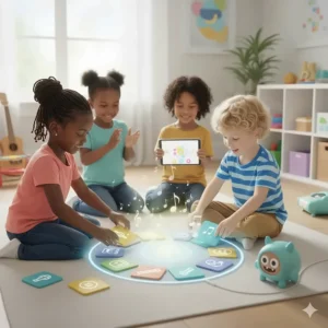 A creative musical coding kit that allows children to compose songs using basic programming logic and colorful tiles.