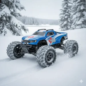 All-terrain remote control cars for boys designed for Canadian winter and snow play.