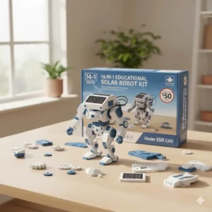 14-in-1 educational solar robot kit for kids, an affordable STEM toy in Canada under $50.