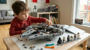 STEM learning through Star Wars LEGO play for 7-year-olds.