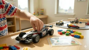 Easy-to-build LEGO race car for 6-year-olds.