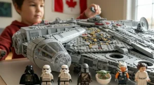 Gift-wrapped Star Wars LEGO box suitable for a 7-year-old.