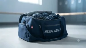 Durable hockey gear bag for organizing beginner hockey equipment for kids.