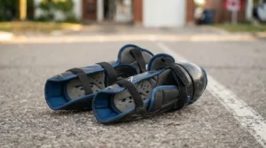 Lightweight, adjustable street hockey shin guards for custom fit and comfort