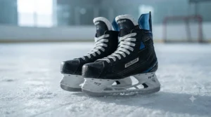 Supportive youth hockey skates for kids starting to learn skating.