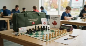 A complete beginner-friendly chess set kit for Canadian chess tournament preparation.