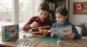 Educational plastic model aircraft kit suitable for Canadian children to build and learn.