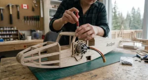 Installing an electric brushless motor into a custom RC plane building kit airframe