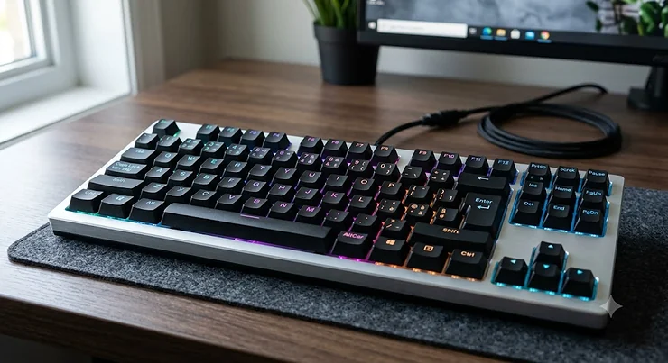 Canadian bilingual layout gaming mechanical keyboard featuring RGB backlighting gaming keyboard mechanical